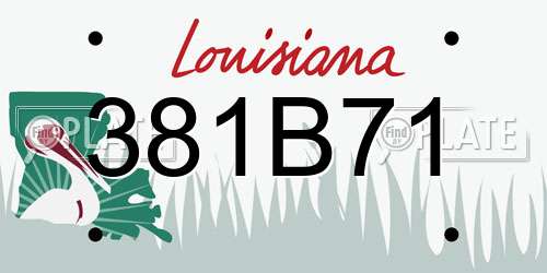 381B71 Louisiana License Plate