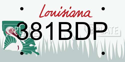 381BDP Louisiana License Plate