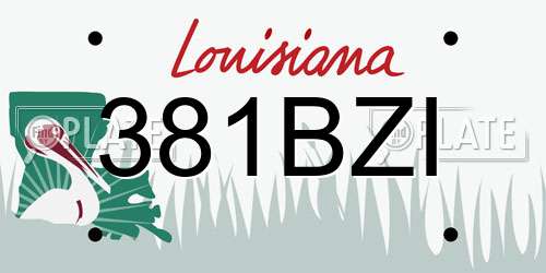 381BZI Louisiana License Plate
