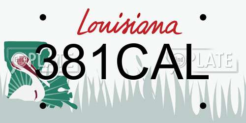381CAL Louisiana License Plate