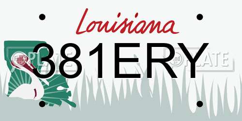 381ERY Louisiana License Plate
