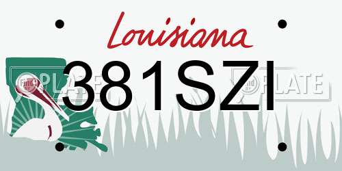 381SZI Louisiana License Plate