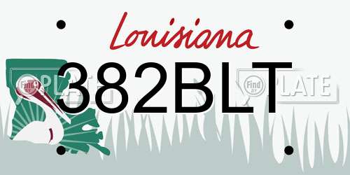 382BLT Louisiana License Plate