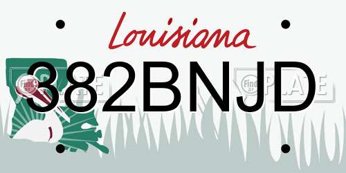 382BNJD Louisiana License Plate