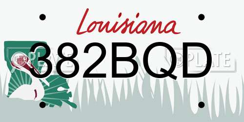 382BQD Louisiana License Plate