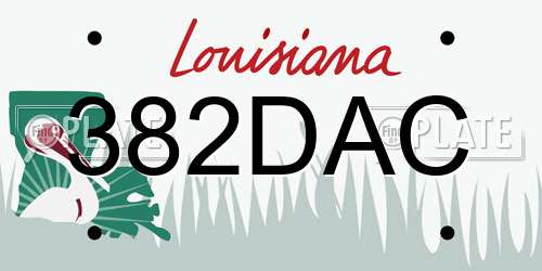 382DAC Louisiana License Plate
