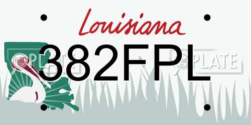 382FPL Louisiana License Plate
