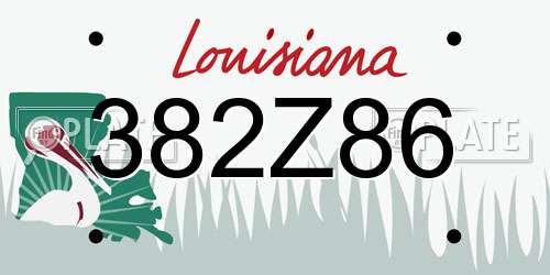 382Z86 Louisiana License Plate
