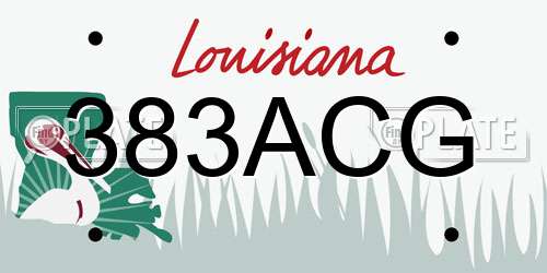 383ACG Louisiana License Plate