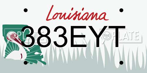 383EYT Louisiana License Plate