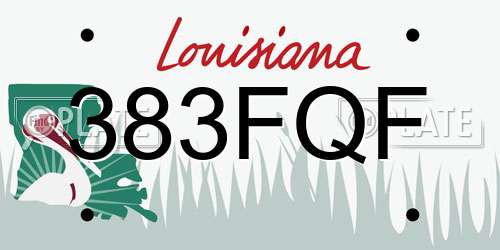 383FQF Louisiana License Plate