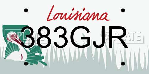 383GJR Louisiana License Plate