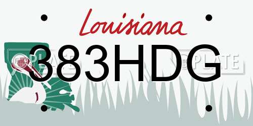 383HDG Louisiana License Plate