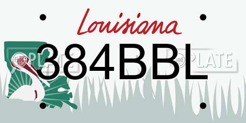 384BBL Louisiana License Plate