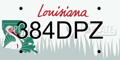 384DPZ Louisiana License Plate
