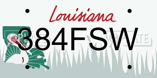 384FSW Louisiana License Plate
