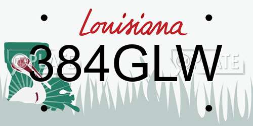 384GLW Louisiana License Plate