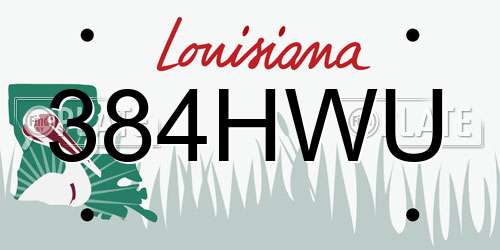 384HWU Louisiana License Plate