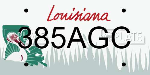 385AGC Louisiana License Plate