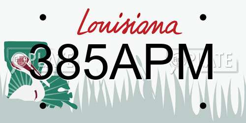 385APM Louisiana License Plate