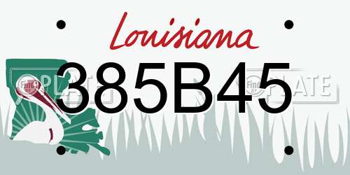 385B45 Louisiana License Plate