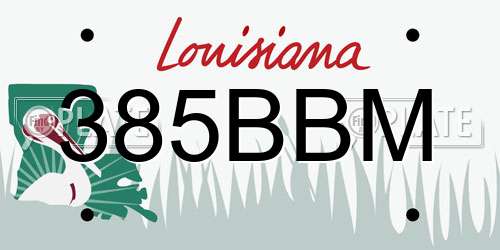 385BBM Louisiana License Plate