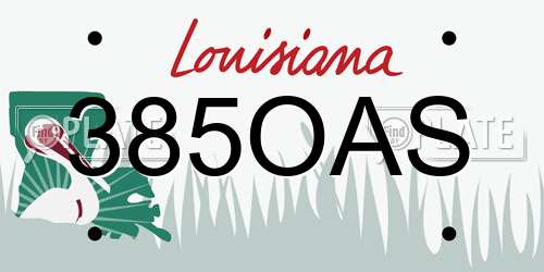 385OAS Louisiana License Plate