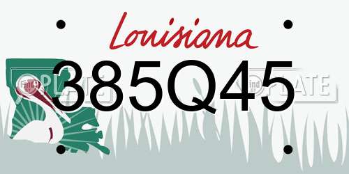 385Q45 Louisiana License Plate
