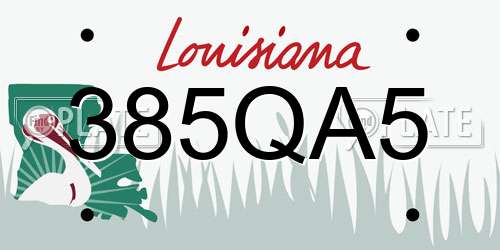 385QA5 Louisiana License Plate