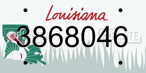 3868046 Louisiana License Plate