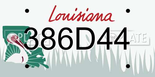 386D44 Louisiana License Plate