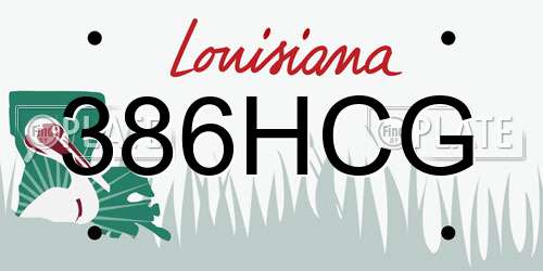 386HCG Louisiana License Plate