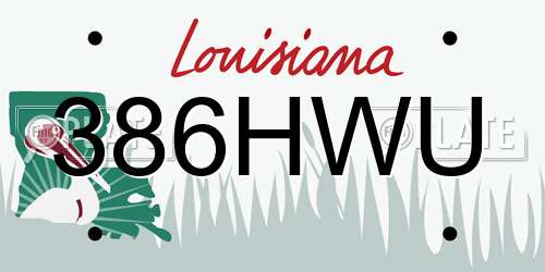 386HWU Louisiana License Plate
