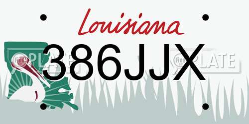 386JJX Louisiana License Plate