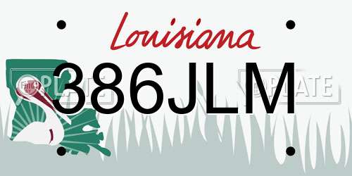 386JLM Louisiana License Plate
