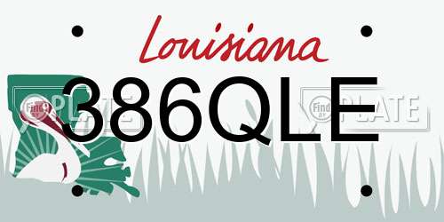 386QLE Louisiana License Plate