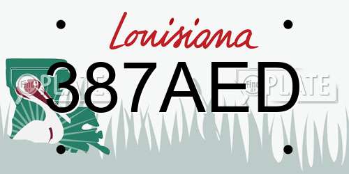 387AED Louisiana License Plate