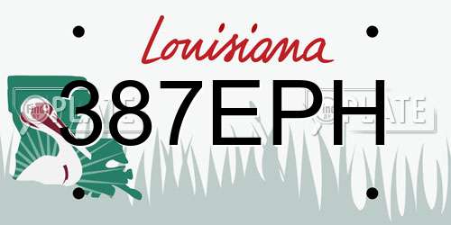 387EPH Louisiana License Plate