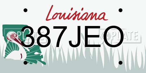 387JEO Louisiana License Plate