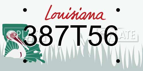 387T56 Louisiana License Plate