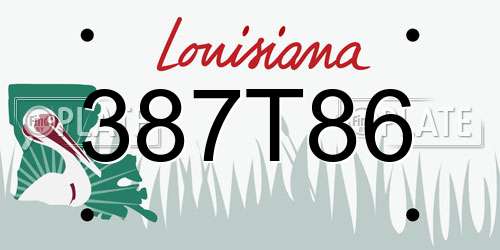 387T86 Louisiana License Plate