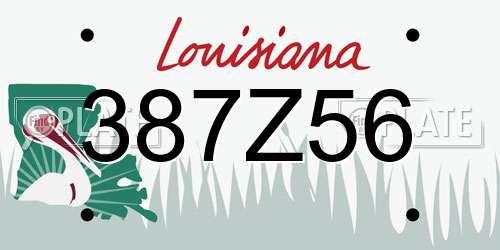 387Z56 Louisiana License Plate