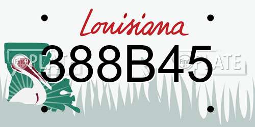 388B45 Louisiana License Plate