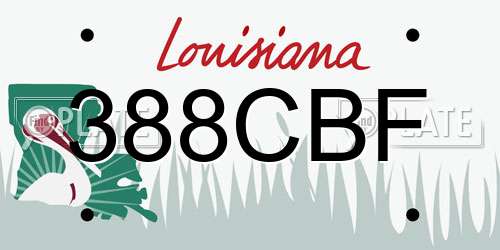 388CBF Louisiana License Plate