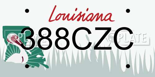 388CZC Louisiana License Plate
