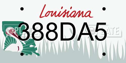 388DA5 Louisiana License Plate