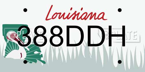 388DDH Louisiana License Plate