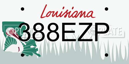 388EZP Louisiana License Plate