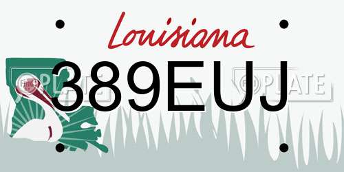 389EUJ Louisiana License Plate