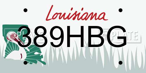 389HBG Louisiana License Plate